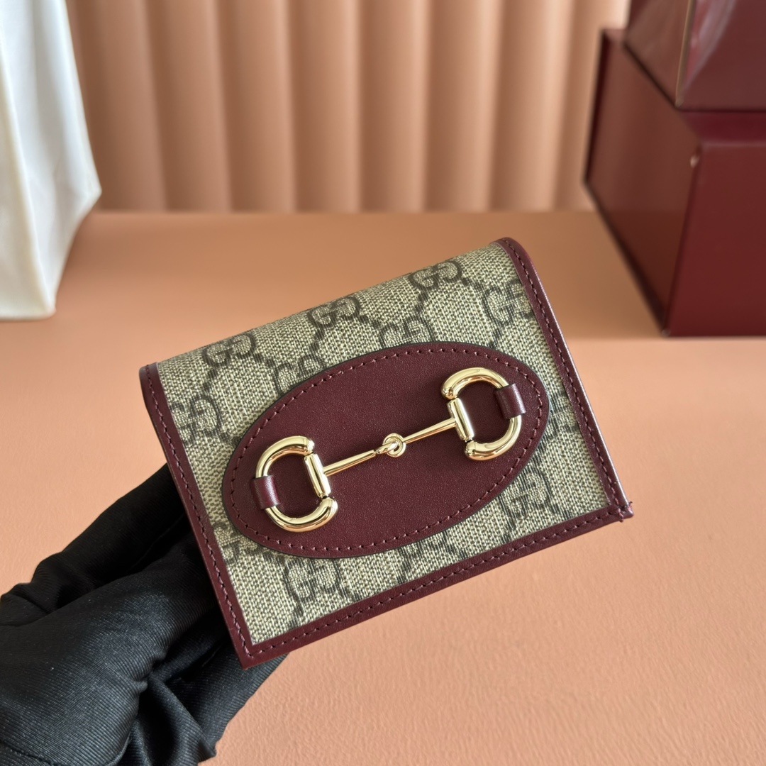[TOP]Gucci Horsebit 1955 small wallet - Red