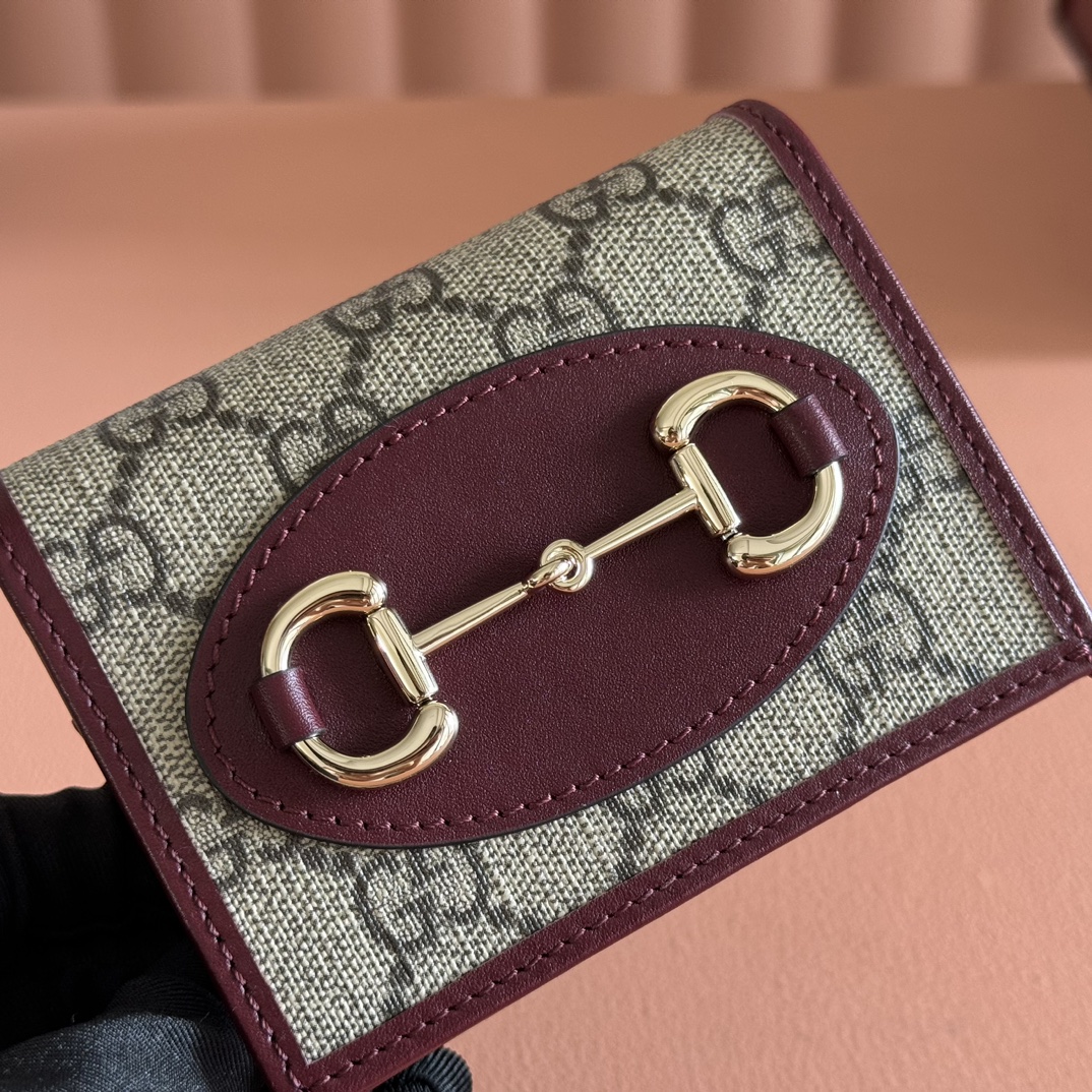 [TOP]Gucci Horsebit 1955 small wallet - Red