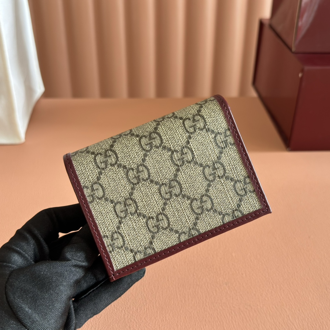 [TOP]Gucci Horsebit 1955 small wallet - Red