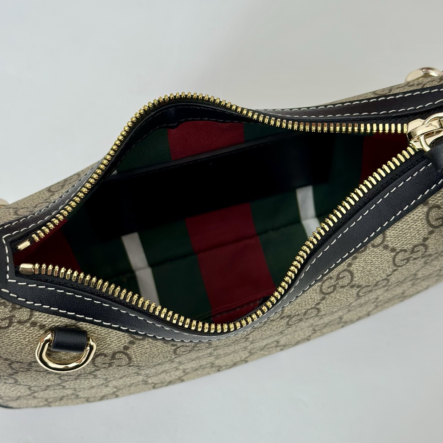 Gucci GG Emblem small shoulder bag- Black