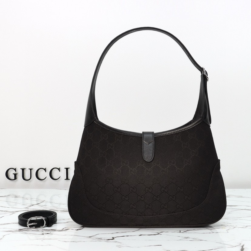 Gucci Jackie 1961 medium shoulder bag Black GG canvas - Bag