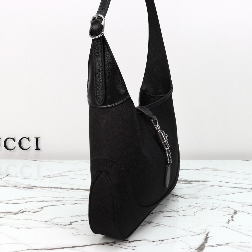 Gucci Jackie 1961 medium shoulder bag Black GG canvas - Bag