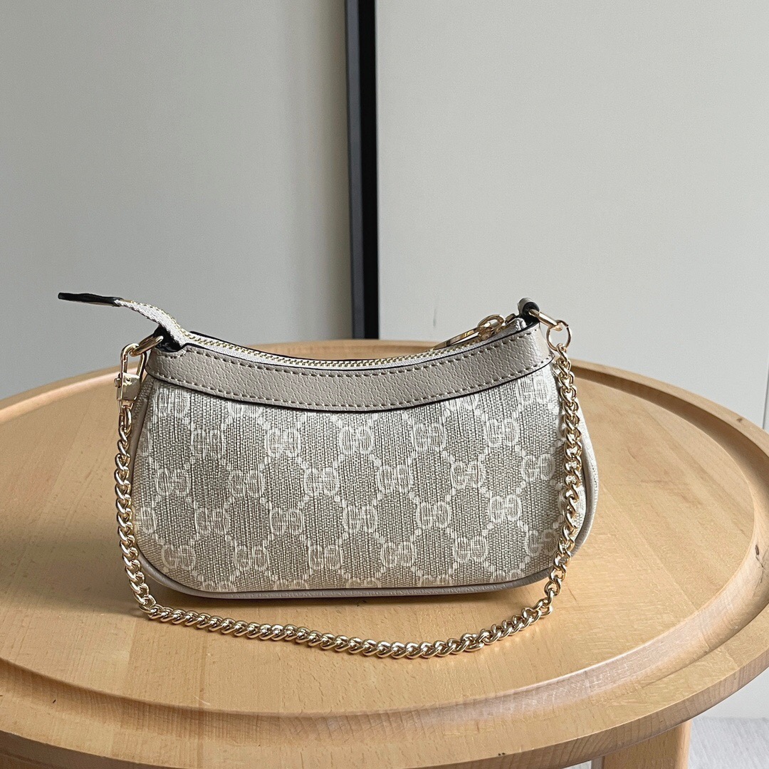 Gucci Ophidia Mini Collection Handbag - Beige And White Bag