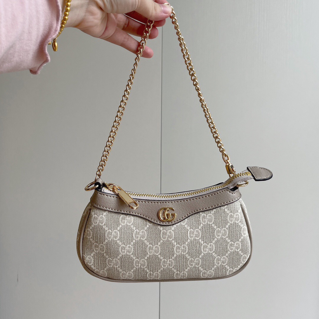 Gucci Ophidia Mini Collection Handbag - Beige And White Bag