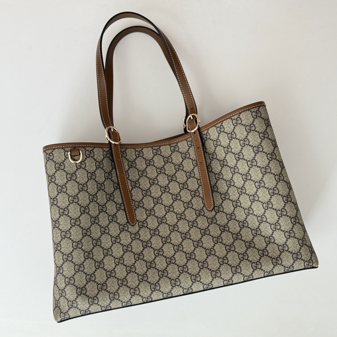 [TOP] Gucci GG Emblem Large brown tote bag