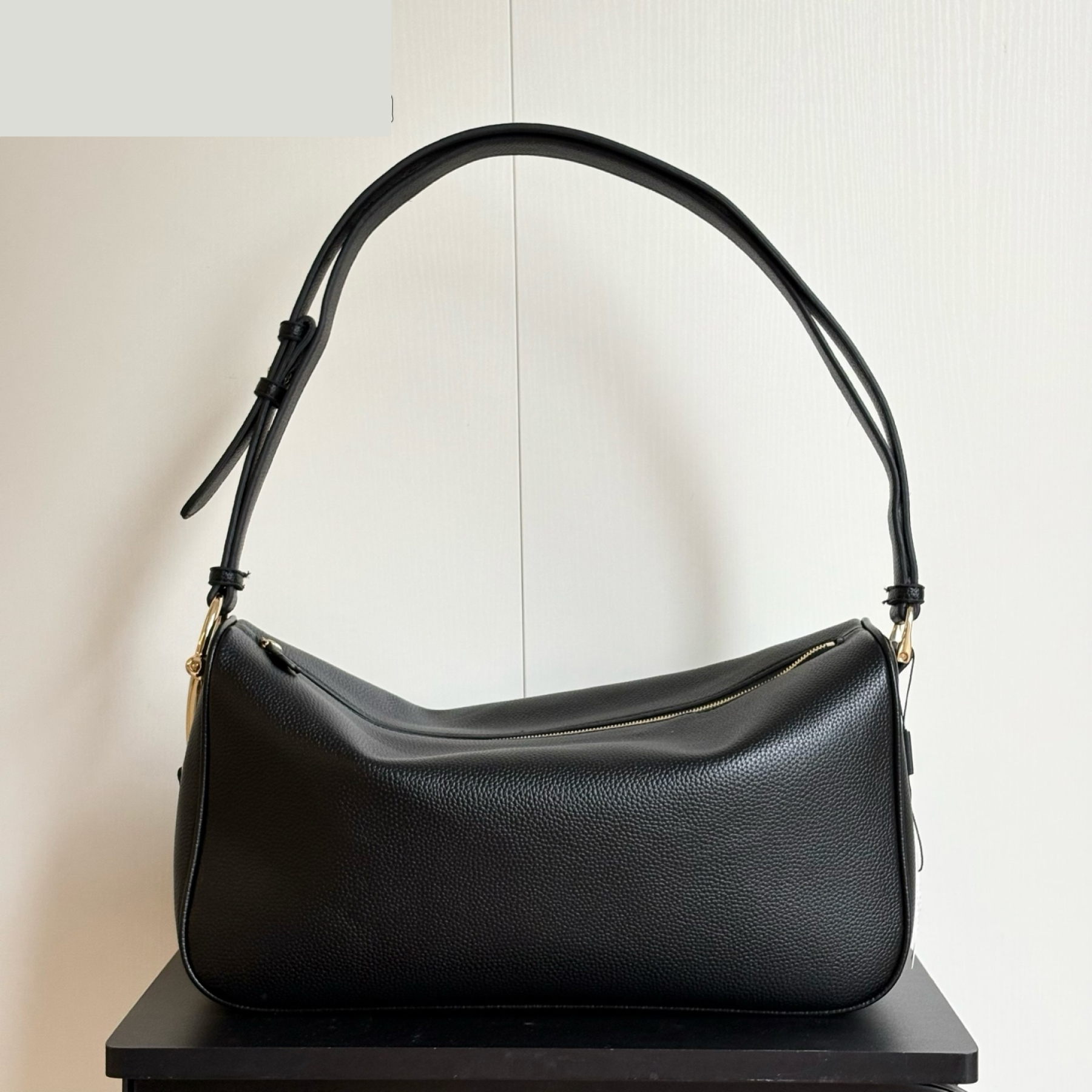 Gucci Half Horsebit Shoulder Black soft grainy leather Bag