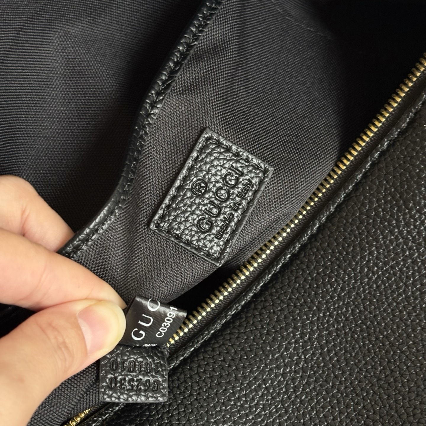 Gucci Half Horsebit Shoulder Black soft grainy leather Bag