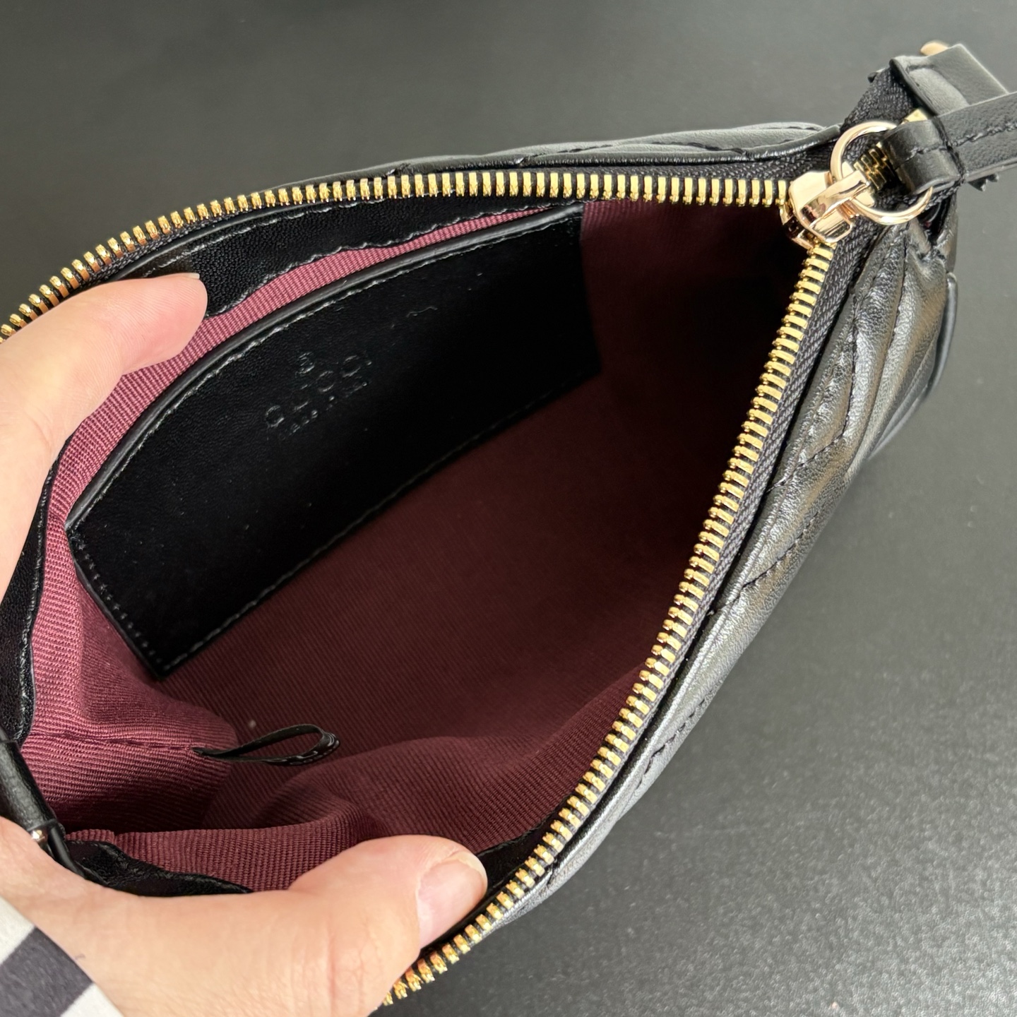 Gucci GG Marmont Black Matelassé Chevron Leather Shoulder Bag