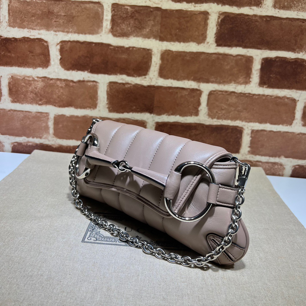 Gucci Horsebit Chain Small Shoulder Bag Taupe - Bag