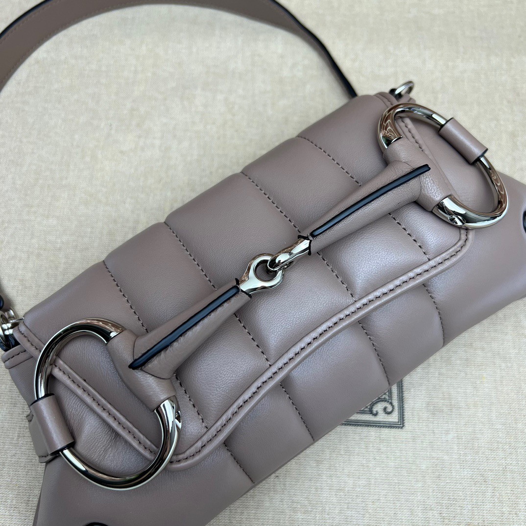 Gucci Horsebit Chain Small Shoulder Bag Taupe - Bag
