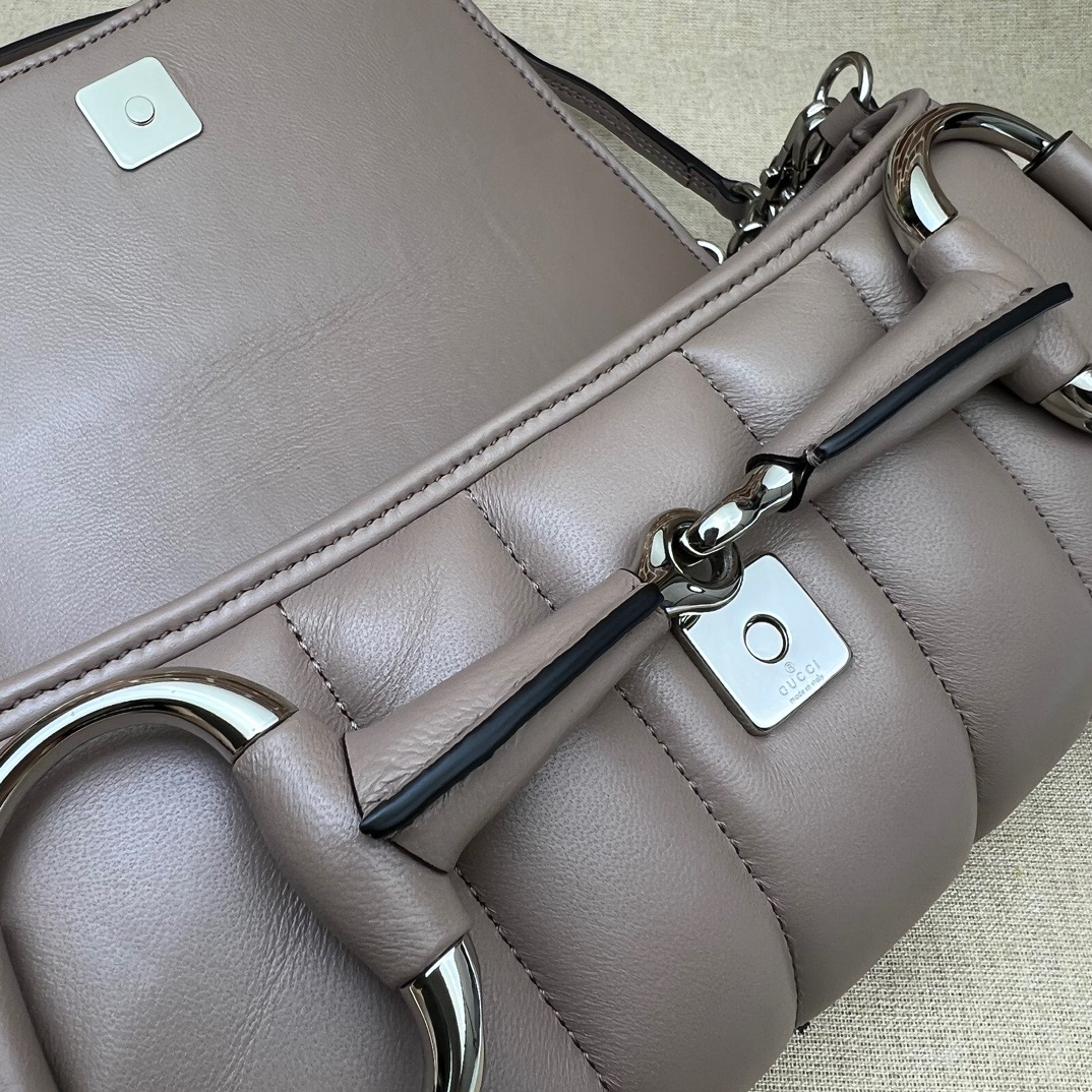 Gucci Horsebit Chain Small Shoulder Bag Taupe - Bag