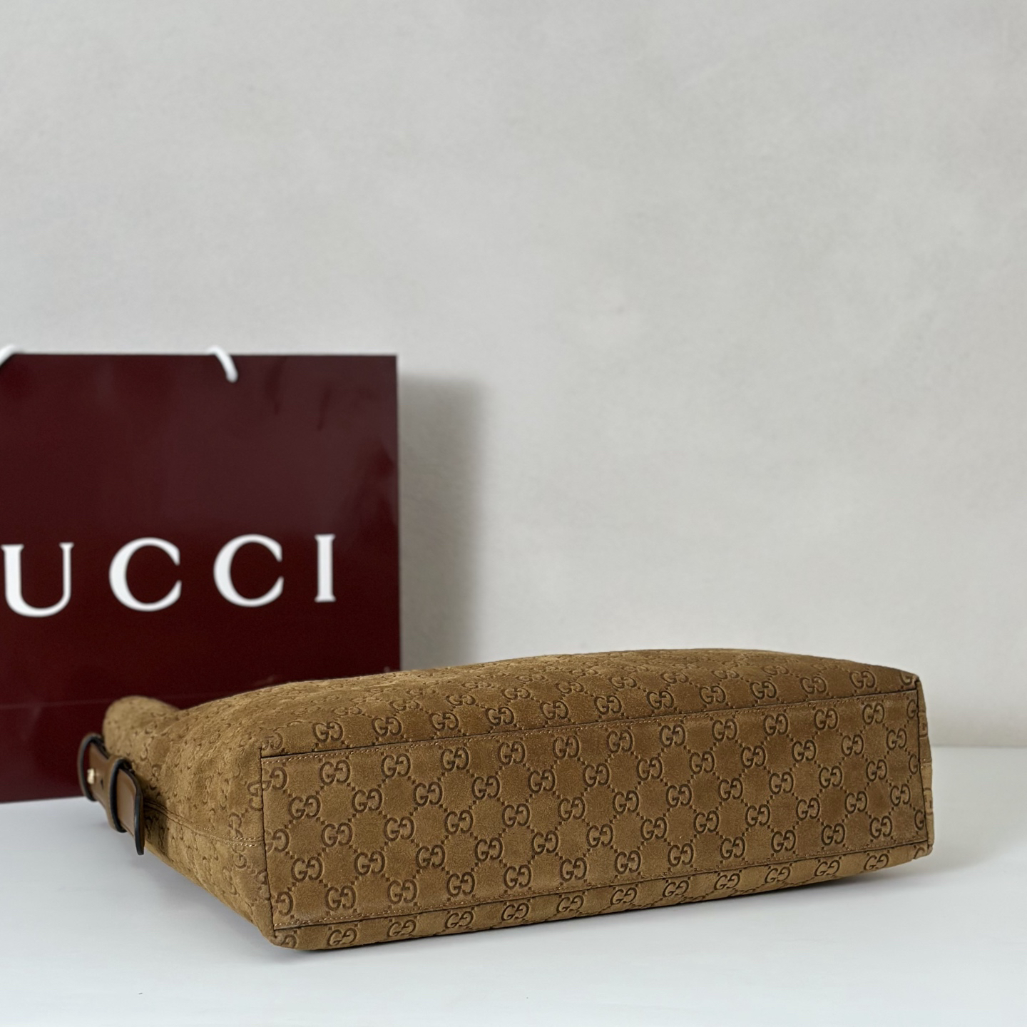 Gucci Beatrix large tote Brown embossed GG suede - Bag
