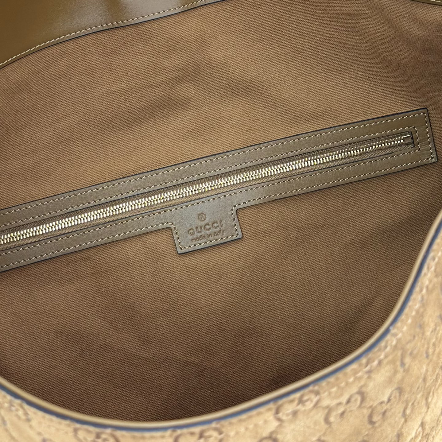 Gucci Beatrix large tote Brown embossed GG suede - Bag