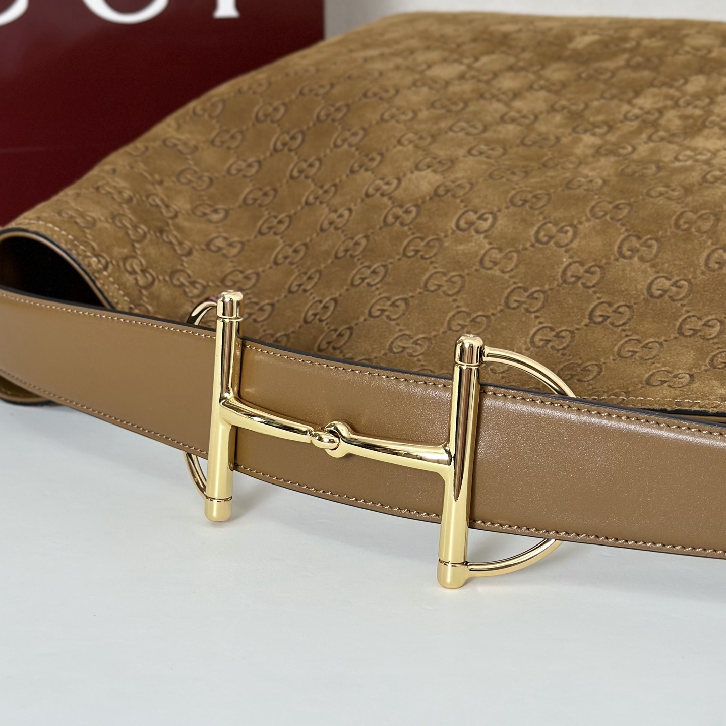 Gucci Beatrix large tote Brown embossed GG suede - Bag