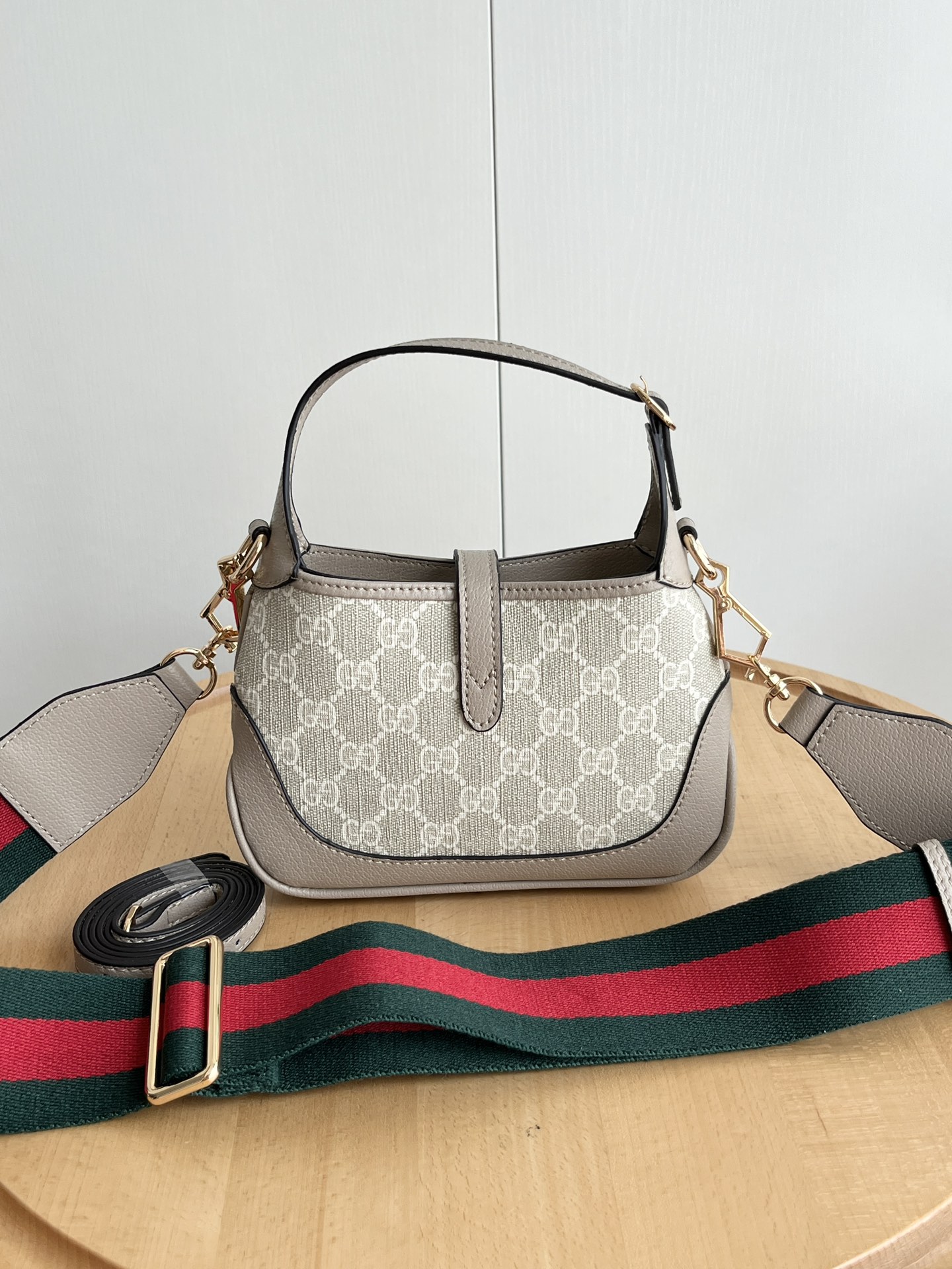 Gucci Jackie 1961 Mini GG And Leather Bag