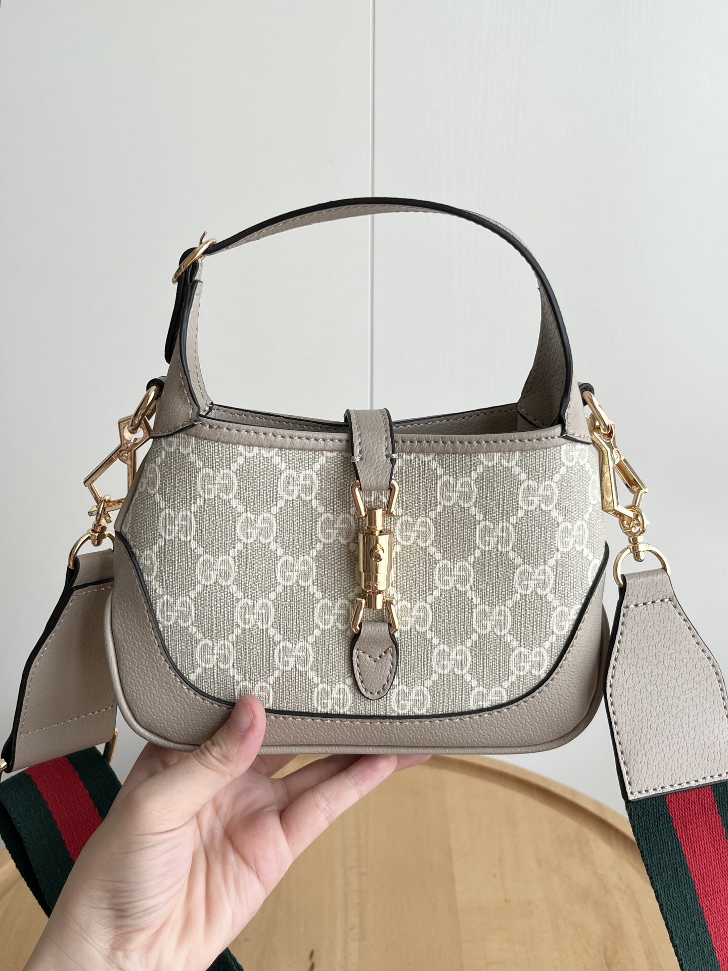 Gucci Jackie 1961 Mini GG And Leather Bag