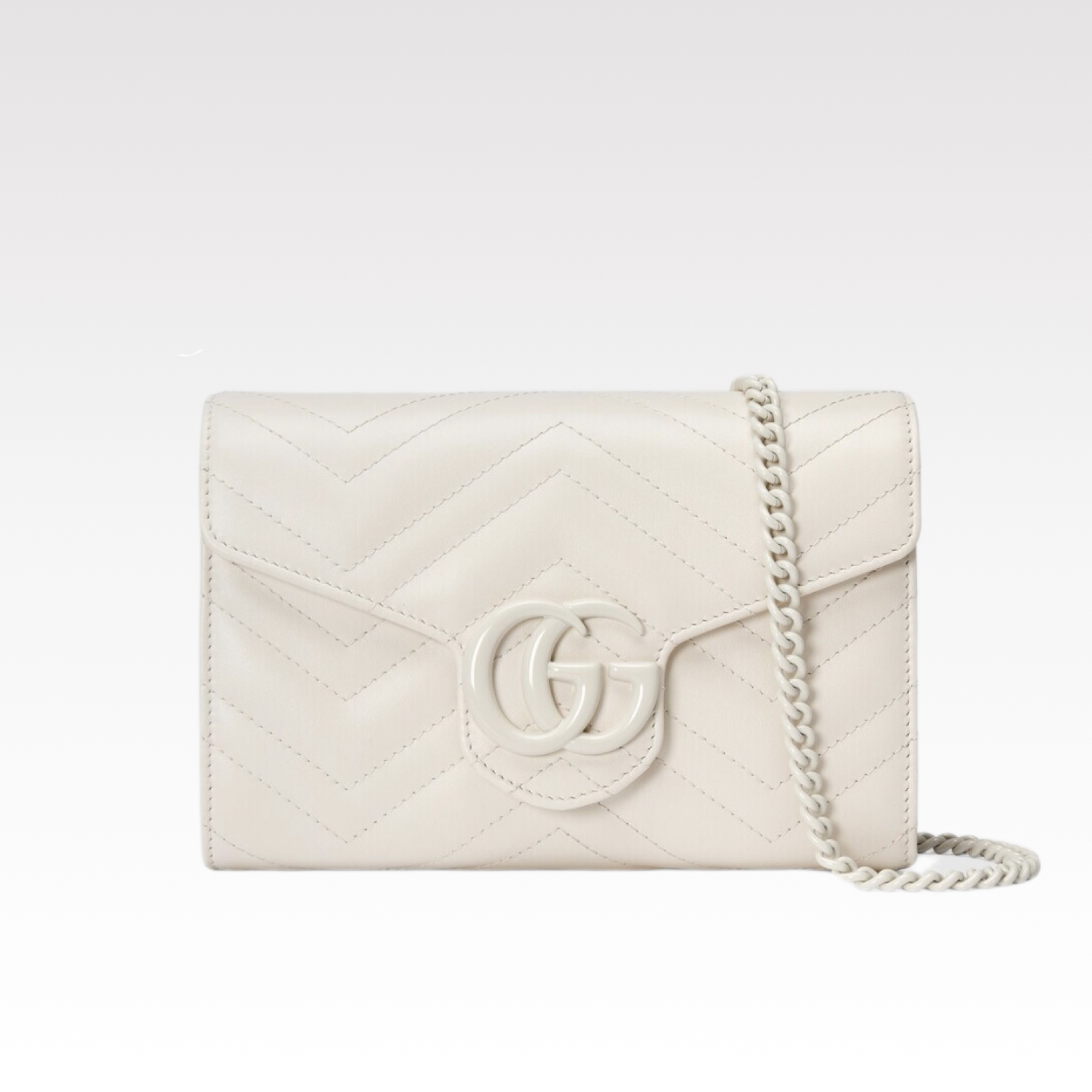 Gucci Marmont Chain Wallet - White Wallet