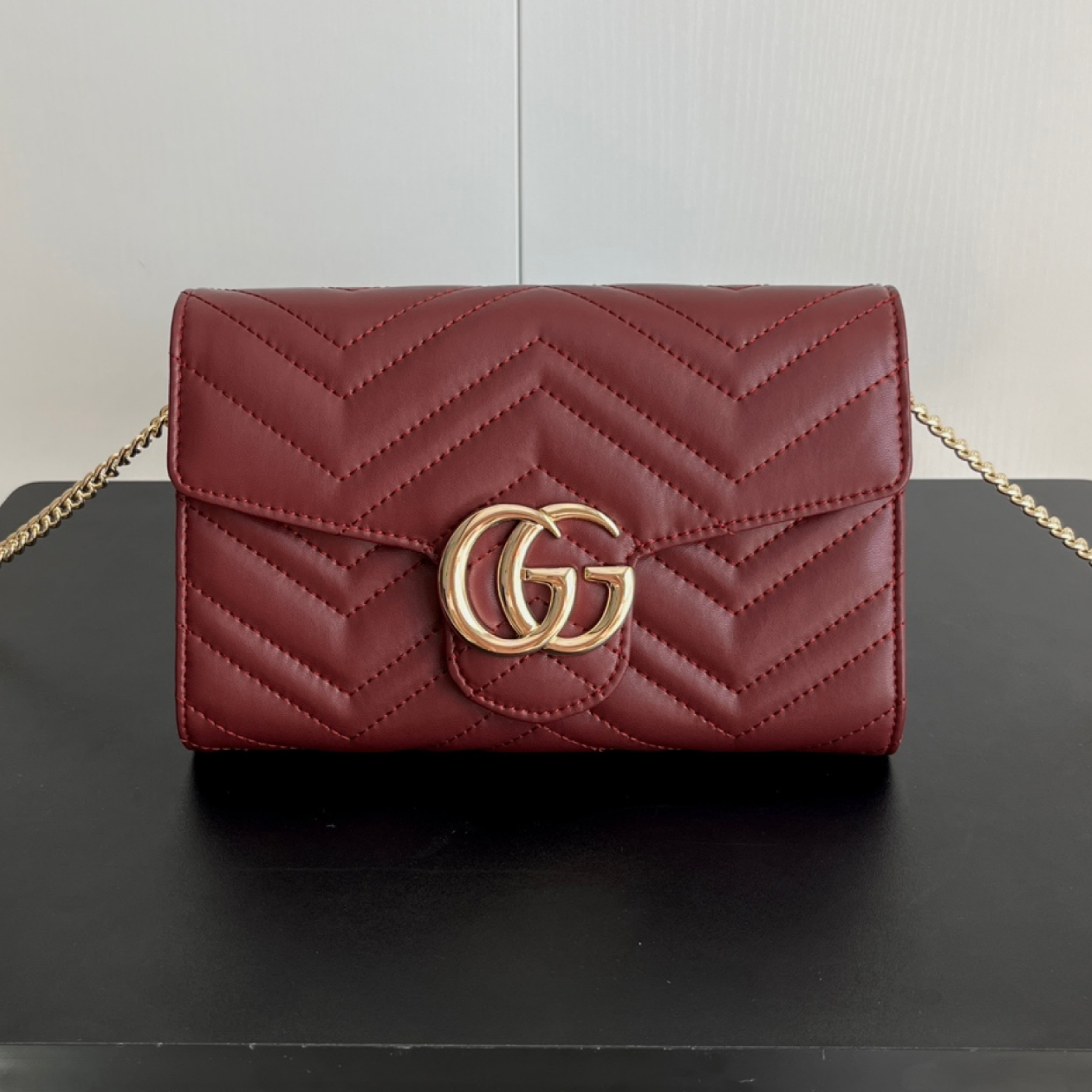 Gucci Marmont Chain Wallet - Red Wallet