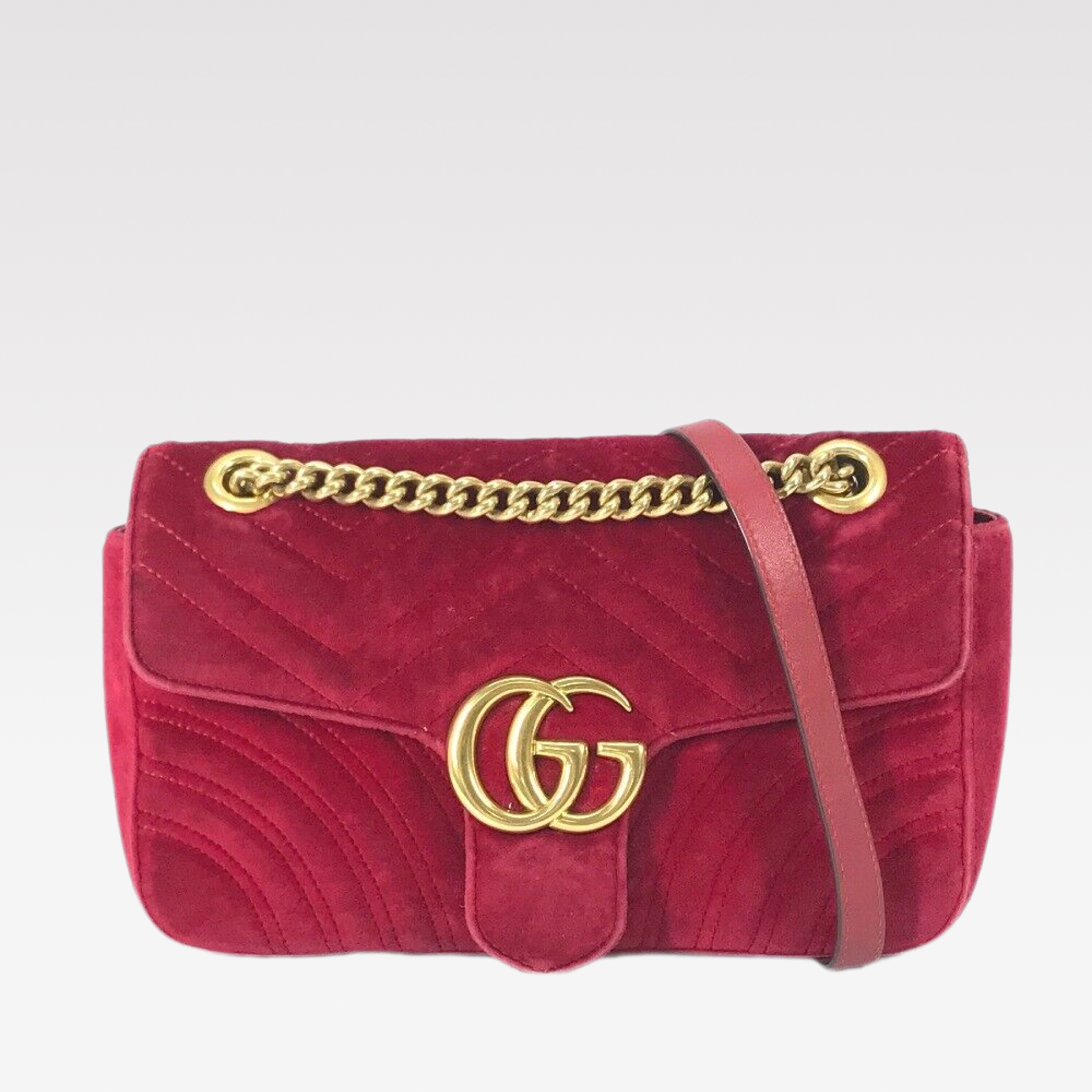 Gucci GG Marmont Velvet Collection - Deep Red Bag