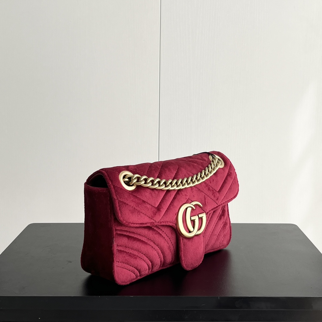Gucci GG Marmont Velvet Collection - Deep Red Bag