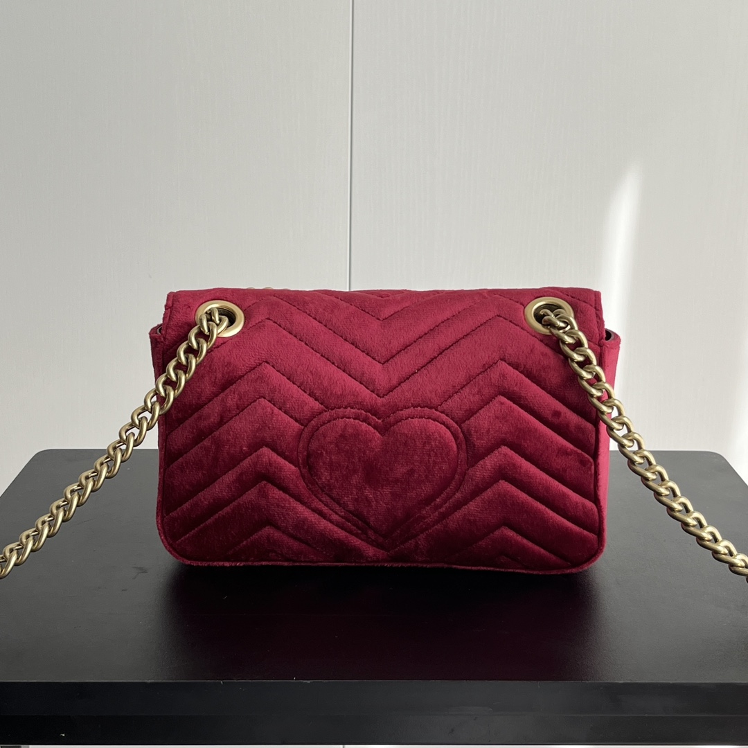 Gucci GG Marmont Velvet Collection - Deep Red Bag