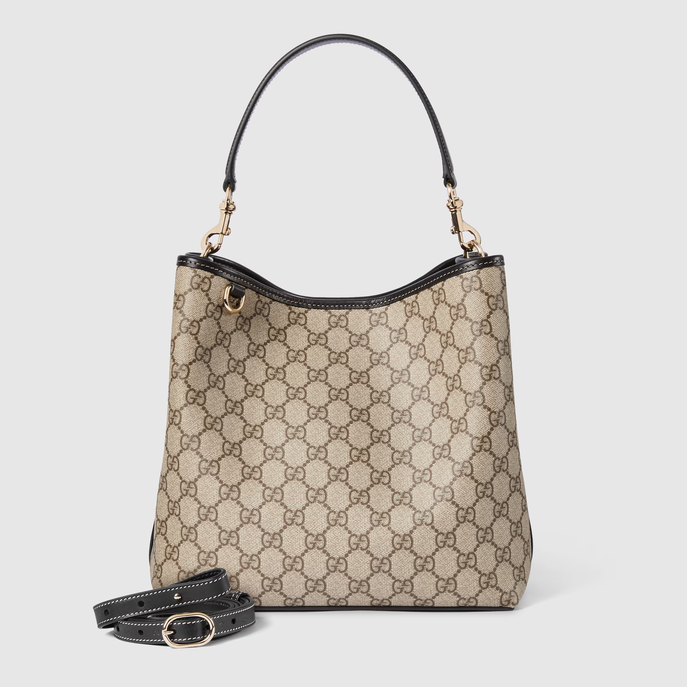 [TOP]Gucci GG Emblem Bucket Bag - Black