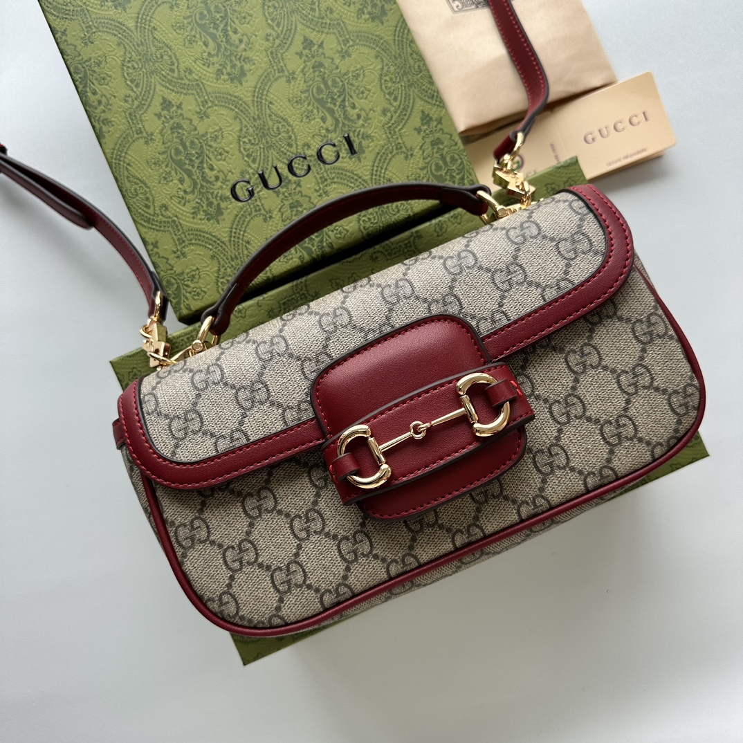 Gucci Horsebit 1955 Small Red Shoulder Bag