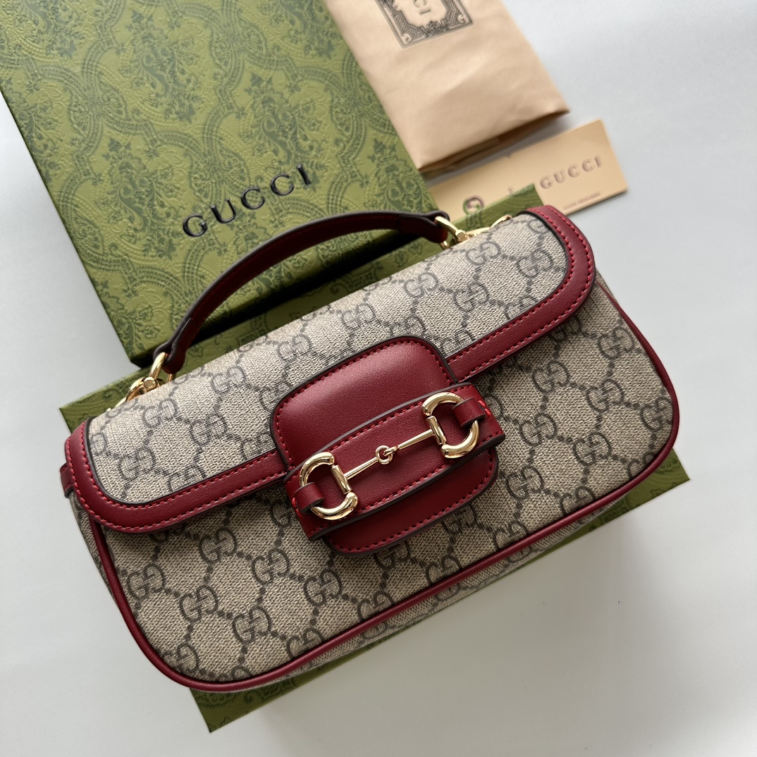 Gucci Horsebit 1955 Small Red Shoulder Bag