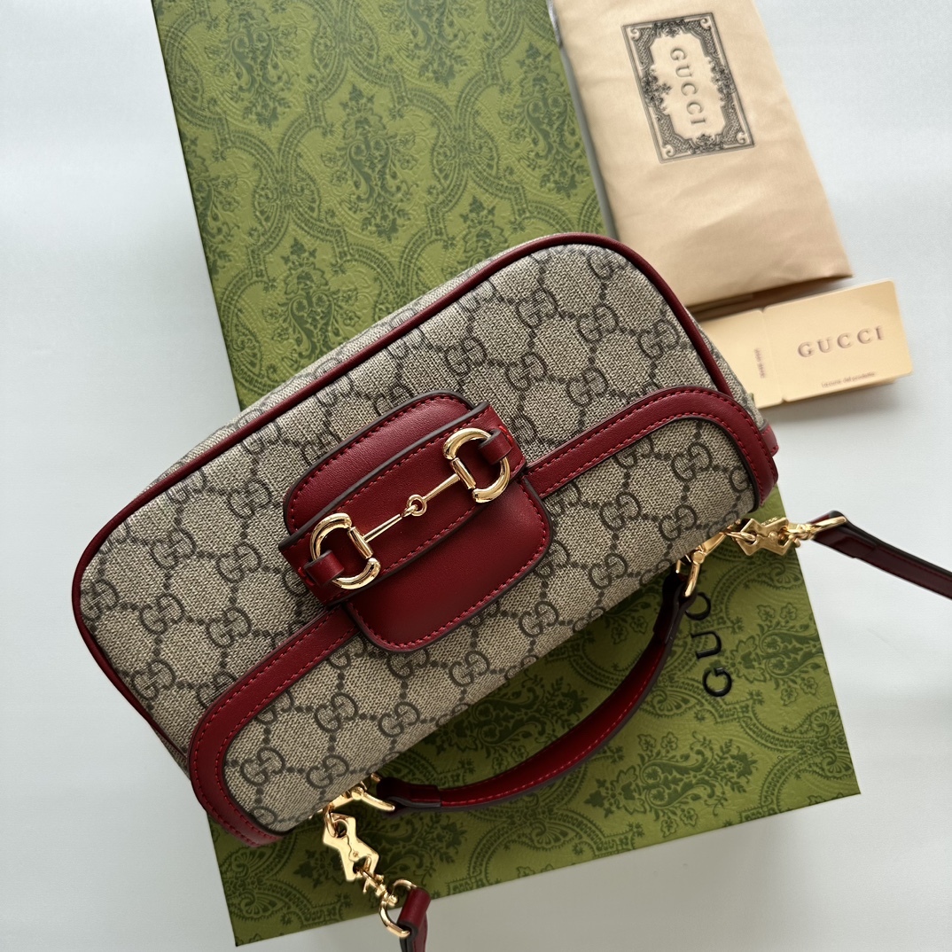 Gucci Horsebit 1955 Small Red Shoulder Bag