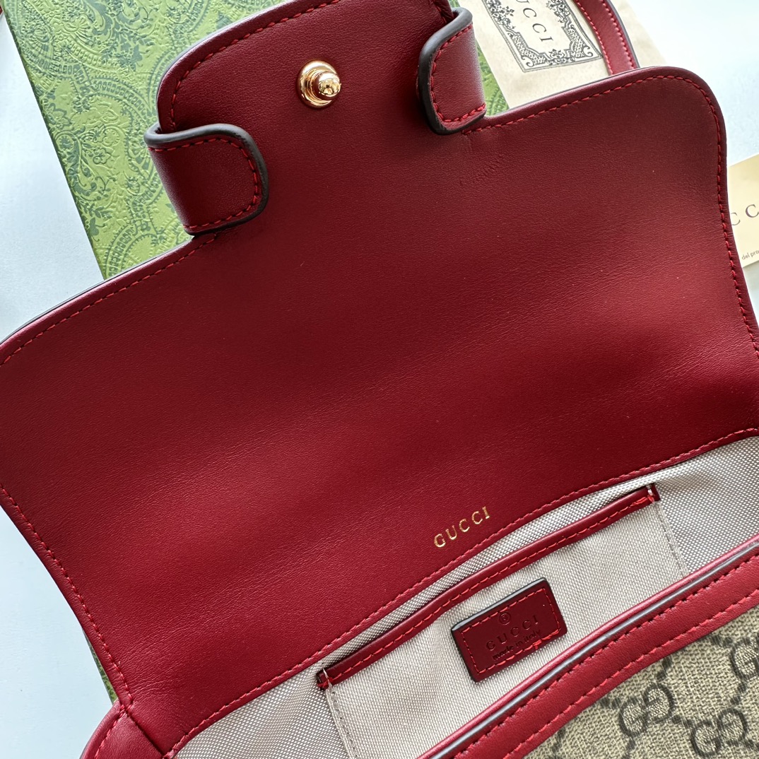 Gucci Horsebit 1955 Small Red Shoulder Bag