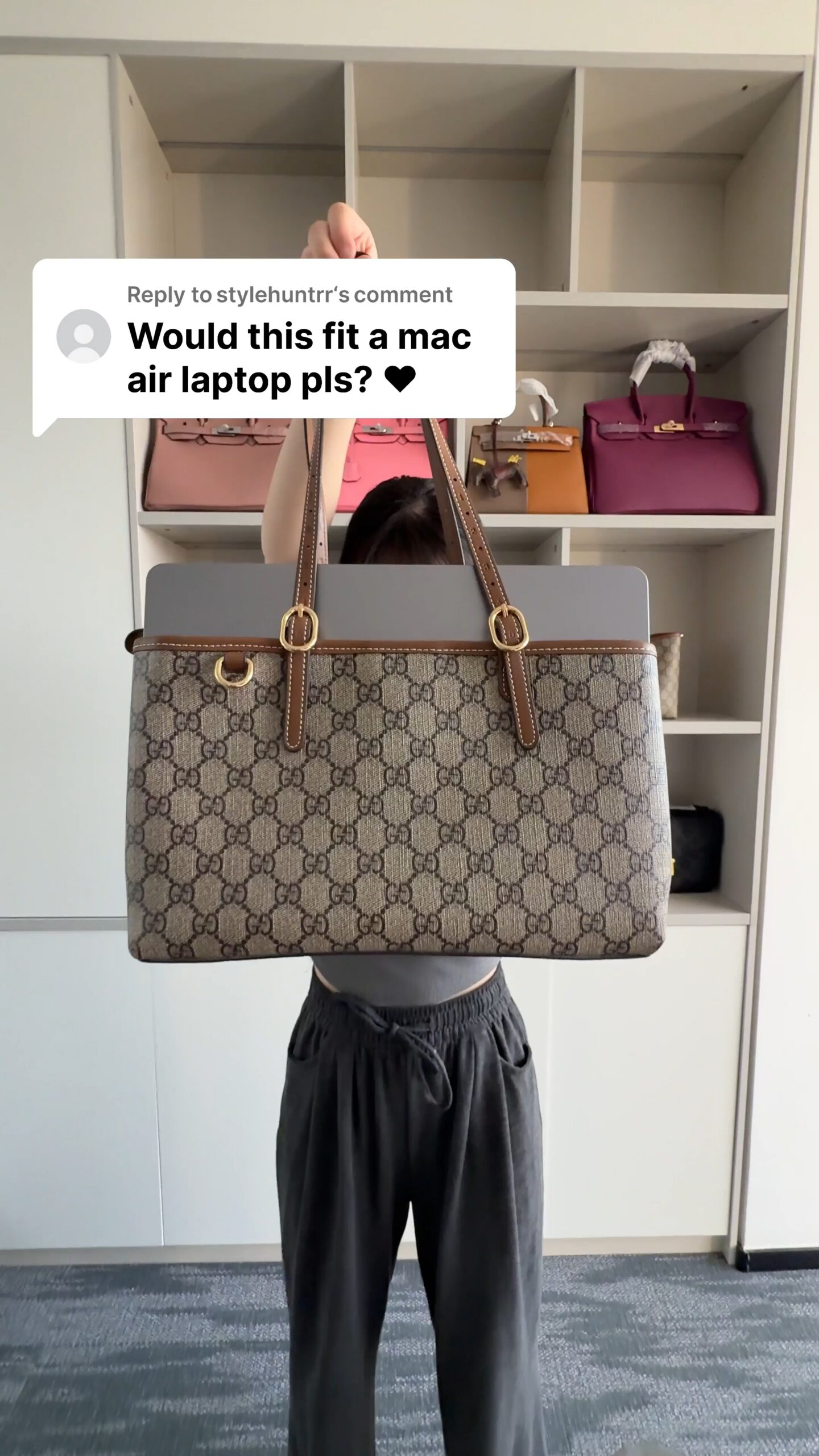 Gucci GG Emblem Medium brown tote bag