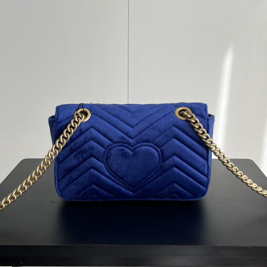 Gucci GG Marmont Velvet Collection - Blue Bag