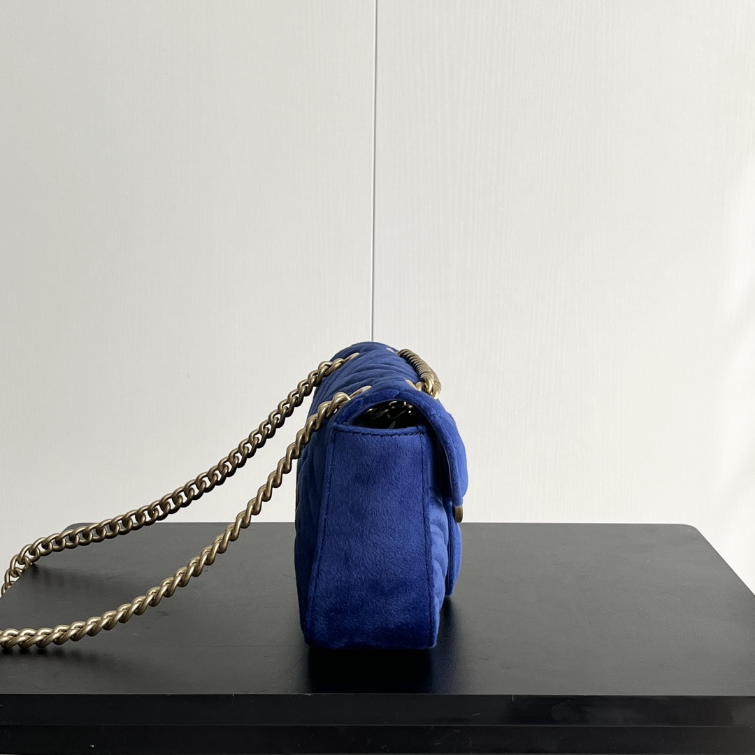 Gucci GG Marmont Velvet Collection - Blue Bag