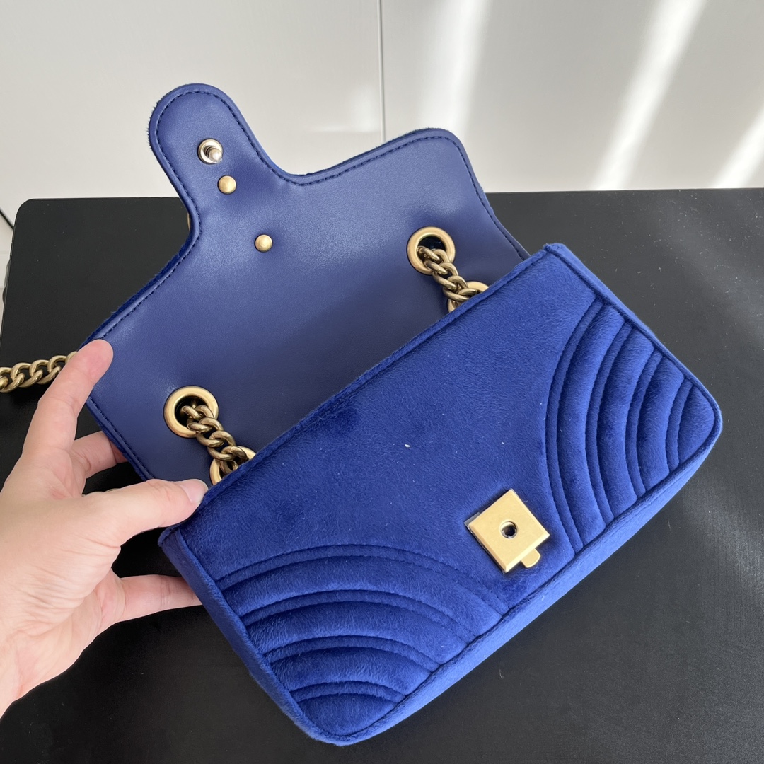Gucci GG Marmont Velvet Collection - Blue Bag