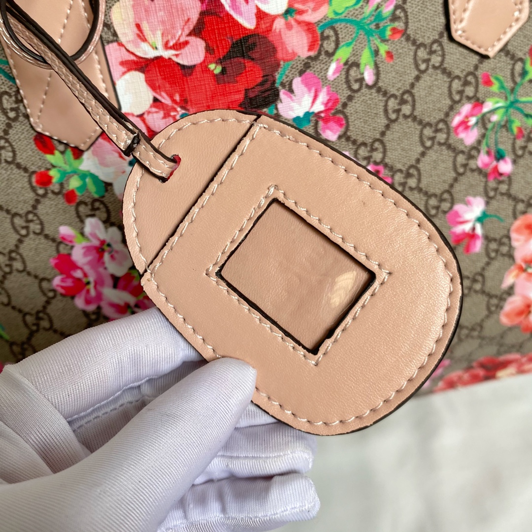 Gucci GG Monogram Blooms Medium Reversible Tote Beige Multicolor Pink - Bag