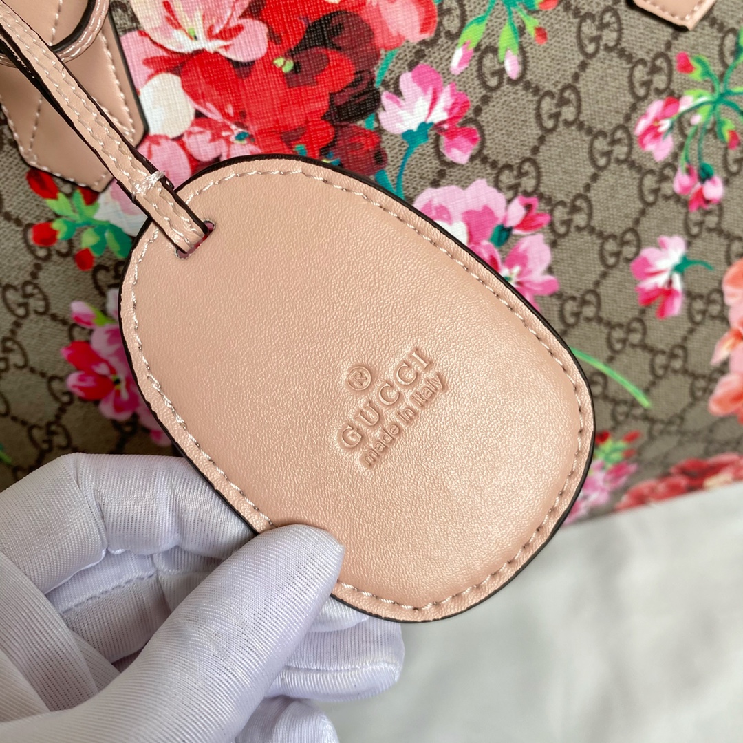 Gucci GG Monogram Blooms Medium Reversible Tote Beige Multicolor Pink - Bag