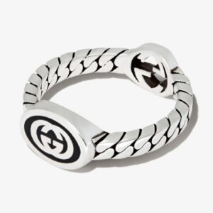 Sterling Silver Interlocking G Chain Ring