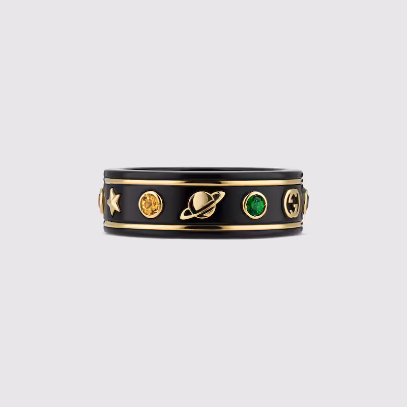 Icon ring with gemstones