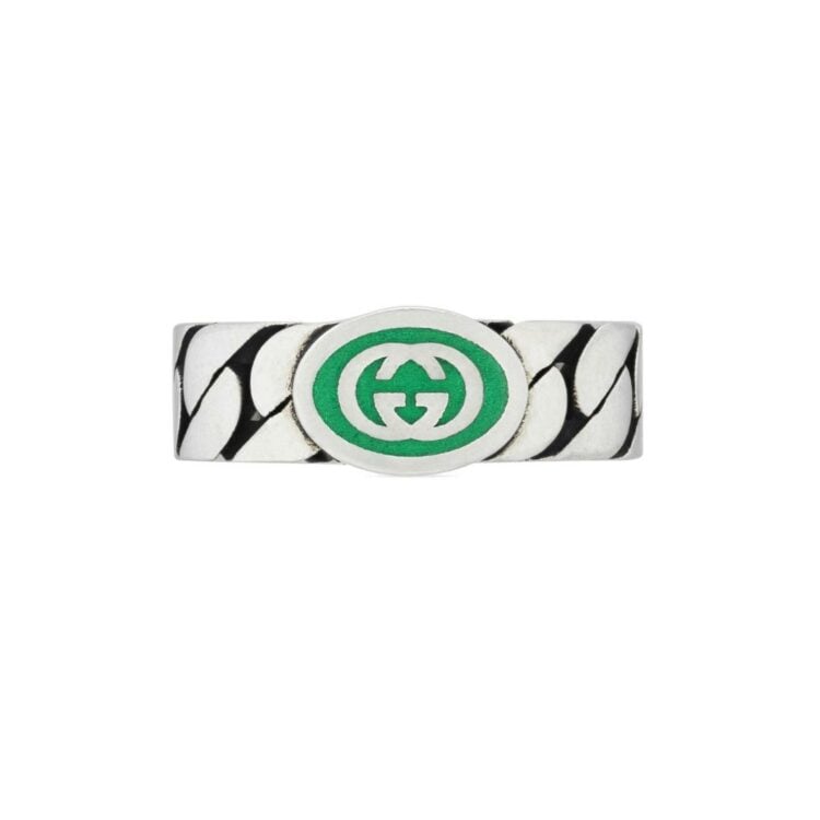 INTERLOCKING G ENAMEL RING