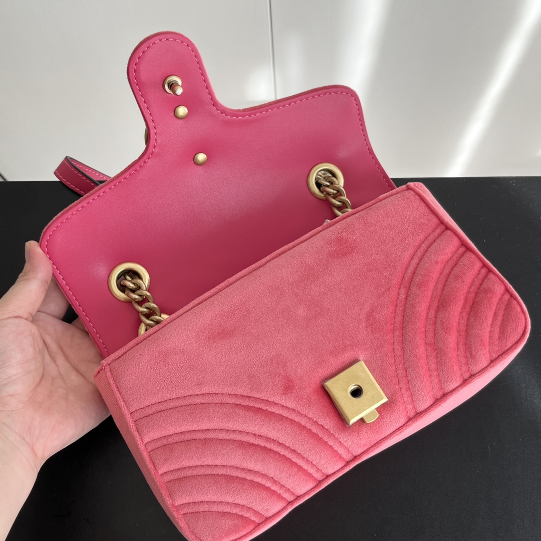 Gucci GG Marmont Velvet Collection - Red Cherry Blossom Bag