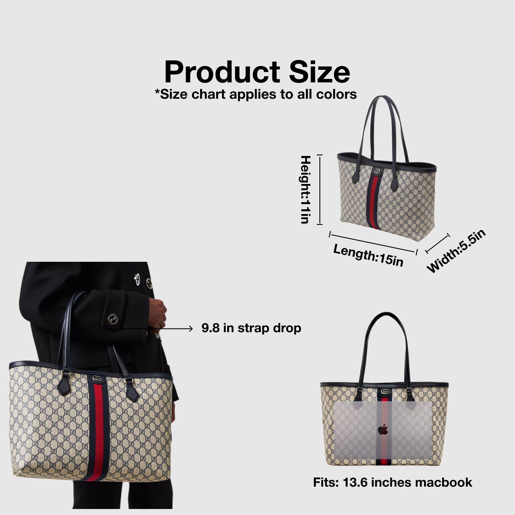 Gucci Ophidia medium tote bag Blue- Bag