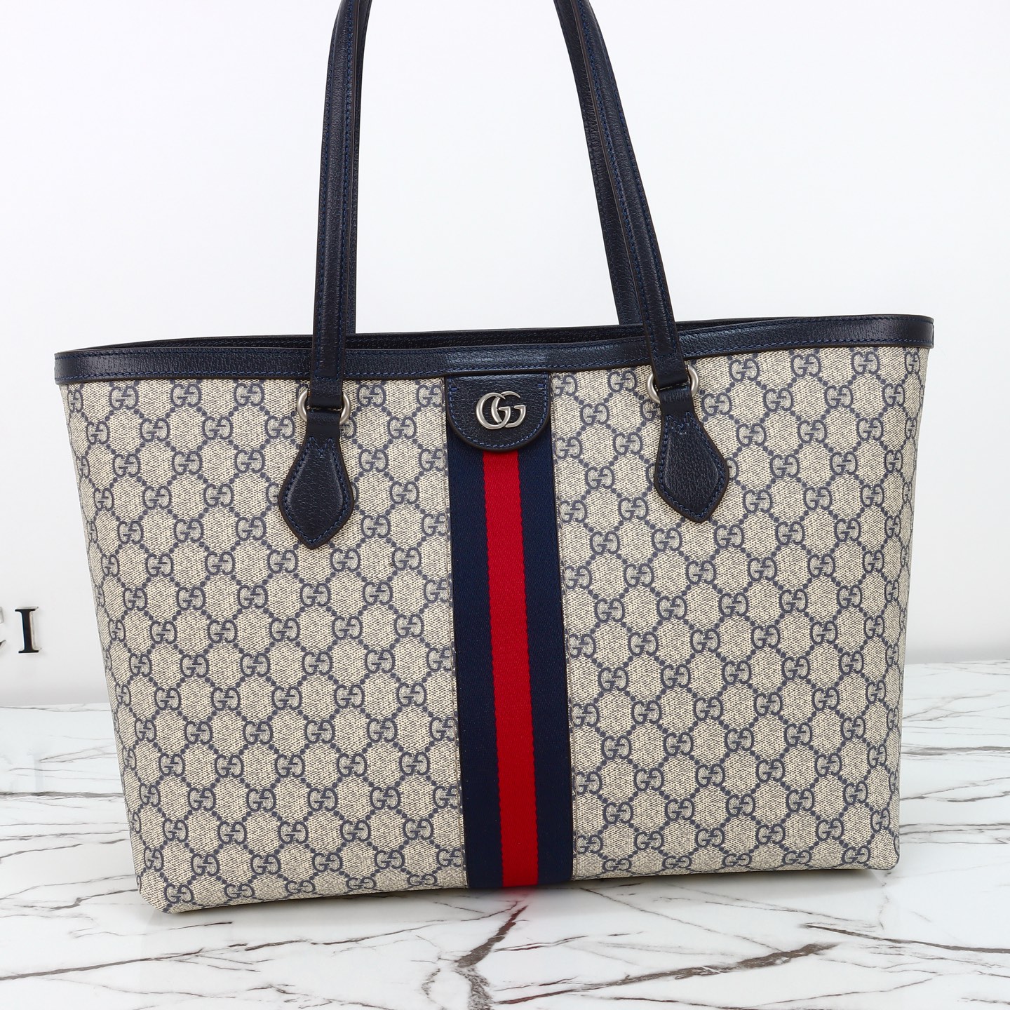 Gucci Ophidia medium tote bag Blue- Bag