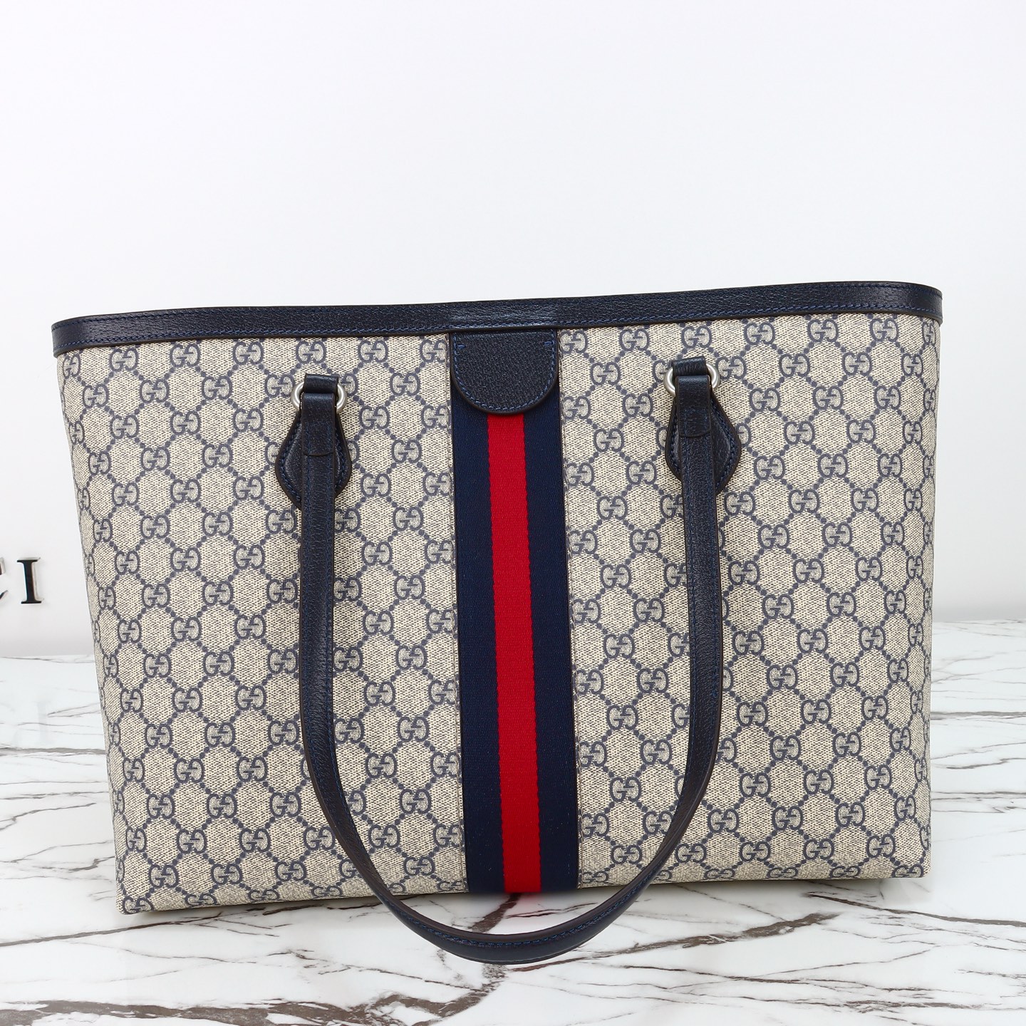 Gucci Ophidia medium tote bag Blue- Bag
