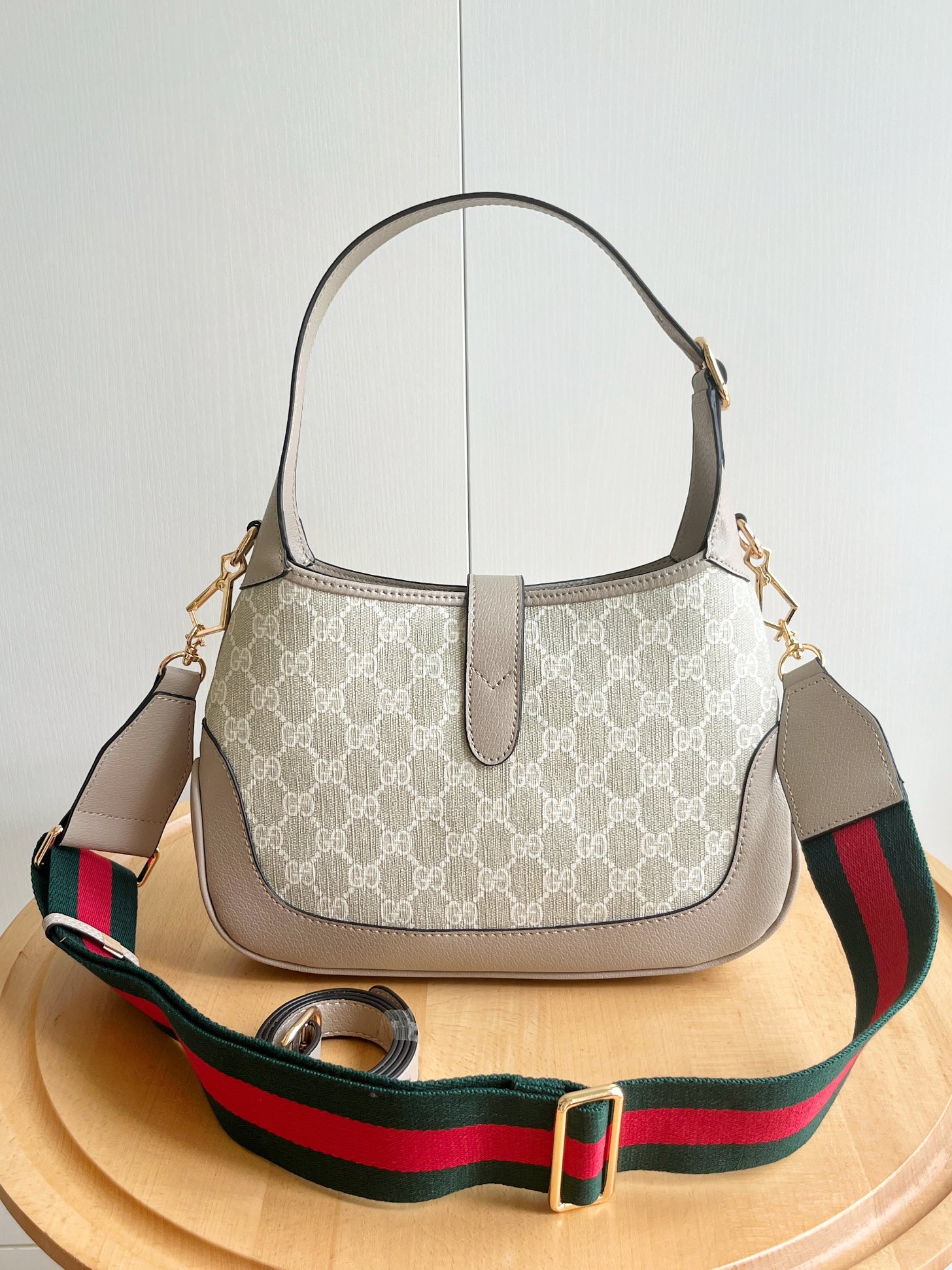 Gucci Jackie 1961 Small GG And Leather Bag