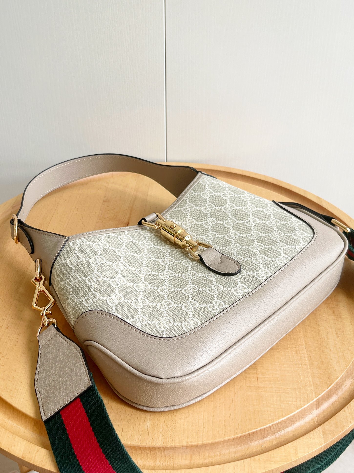 Gucci Jackie 1961 Small GG And Leather Bag