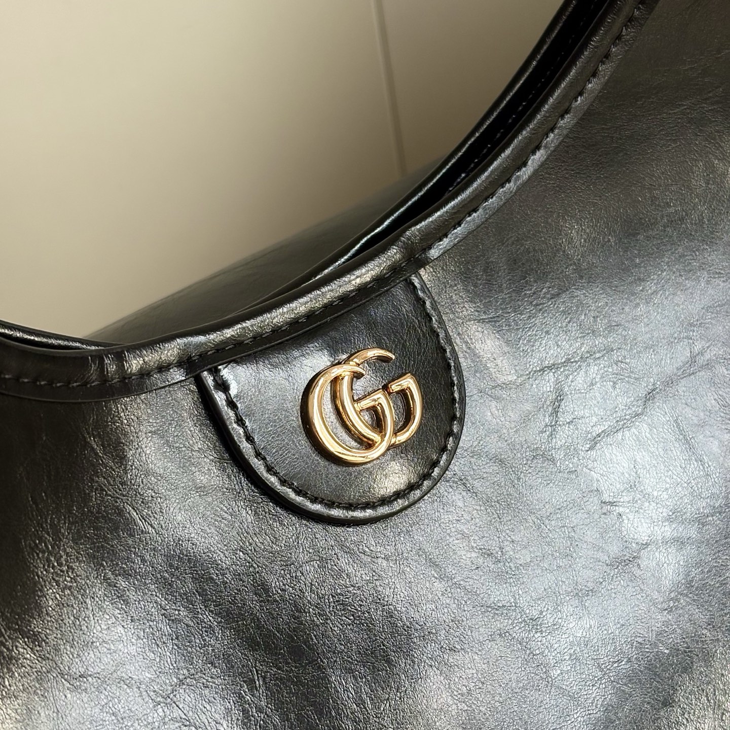 Gucci Giglio large tote bag - Black soft glossy leather