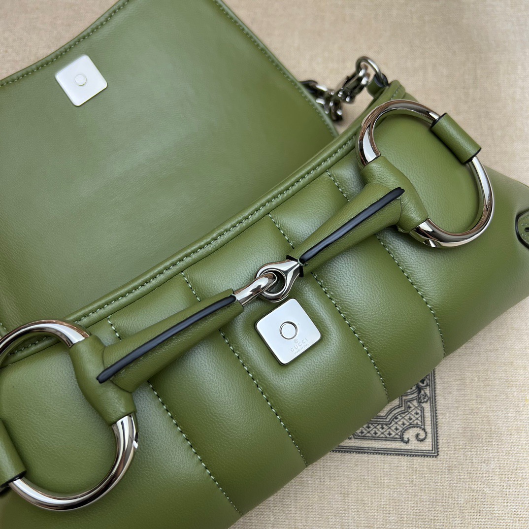 Gucci Horsebit Chain Small Shoulder Bag Green - Bag