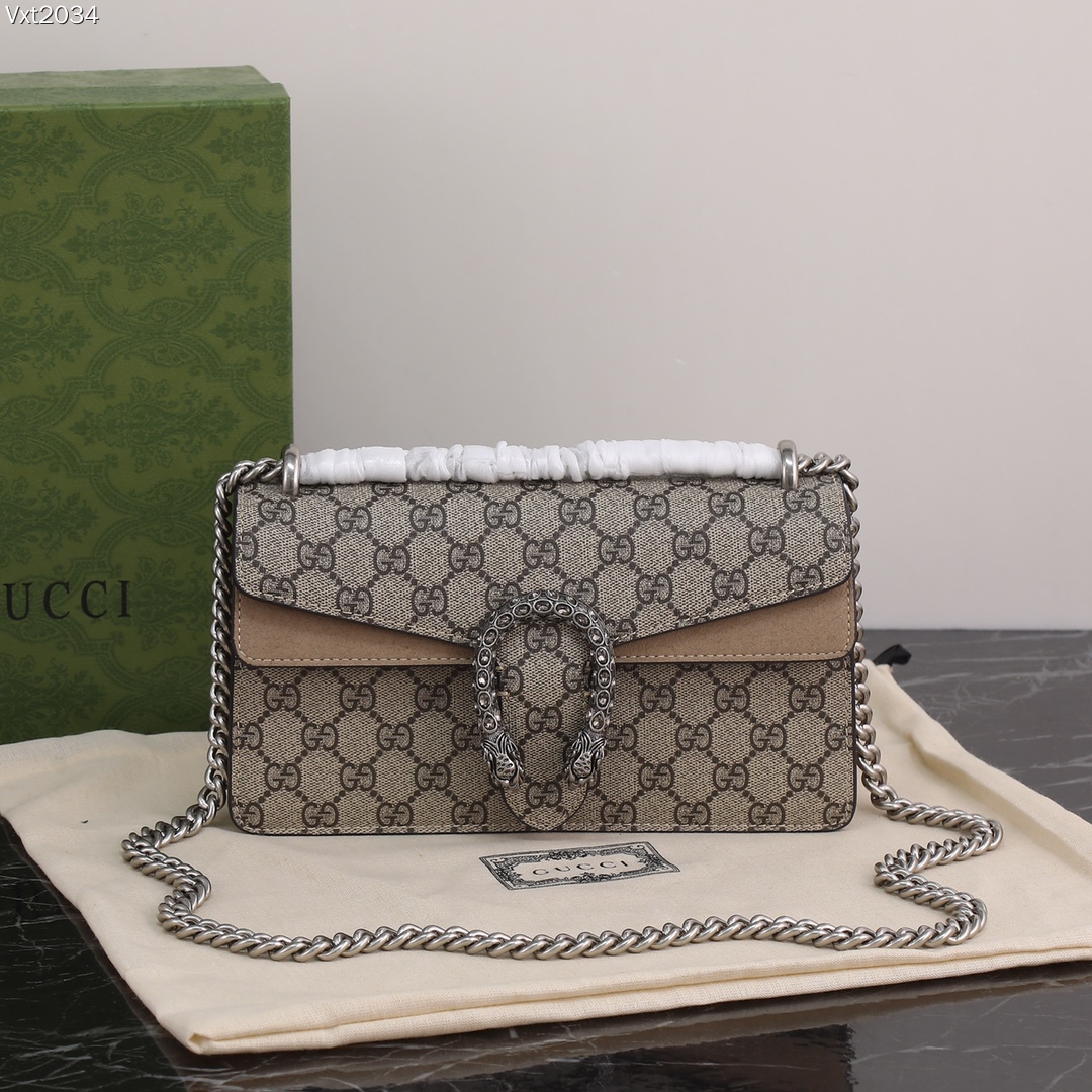 [TOP]Gucci DIONYSUS GG Small Shoulder Bag With Beige - Bag