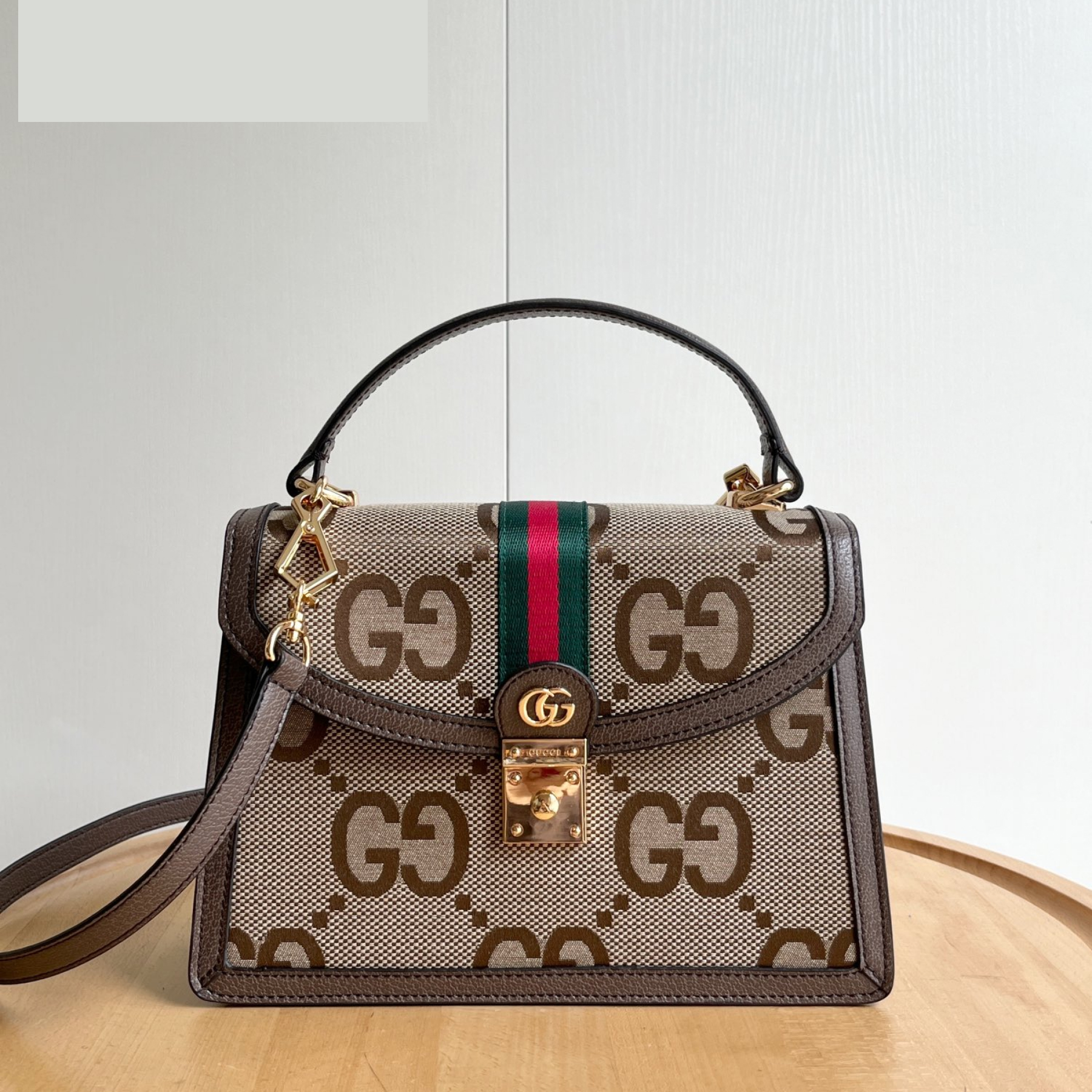 Gucci Jumbo GG Canvas Small Ophidia Top Handle - Bag