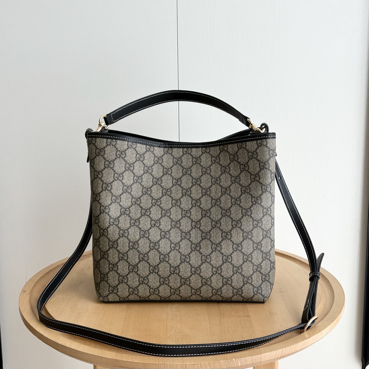 Gucci GG Emblem Bucket Bag - Black
